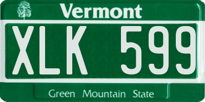 VT license plate XLK599