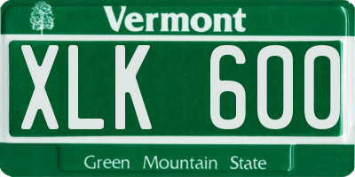 VT license plate XLK600