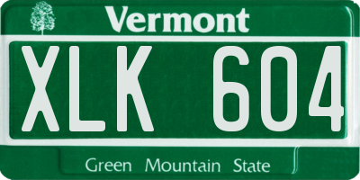 VT license plate XLK604