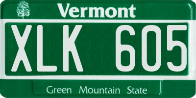 VT license plate XLK605