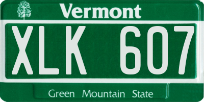 VT license plate XLK607
