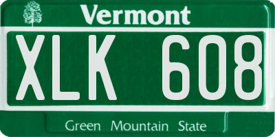VT license plate XLK608
