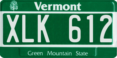 VT license plate XLK612