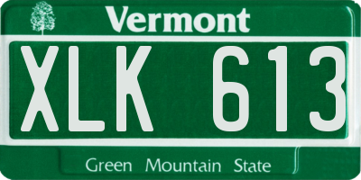 VT license plate XLK613