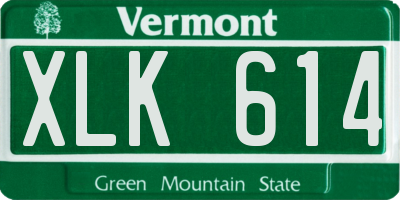 VT license plate XLK614