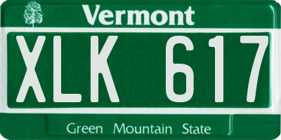 VT license plate XLK617