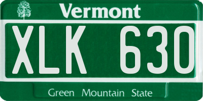 VT license plate XLK630