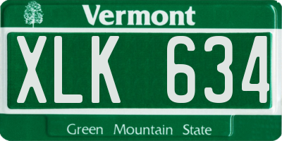 VT license plate XLK634