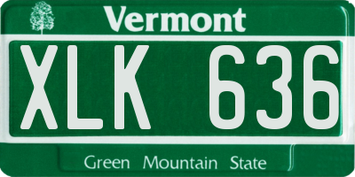 VT license plate XLK636