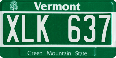 VT license plate XLK637