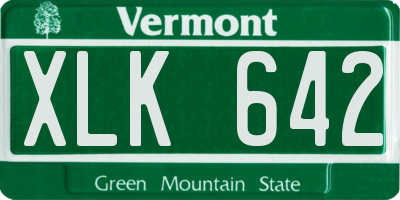 VT license plate XLK642