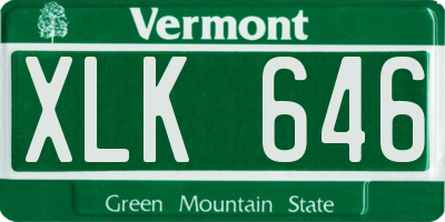 VT license plate XLK646