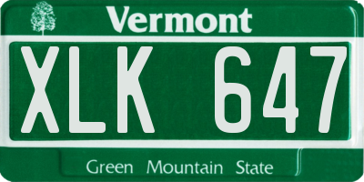 VT license plate XLK647