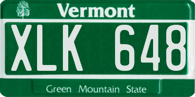 VT license plate XLK648