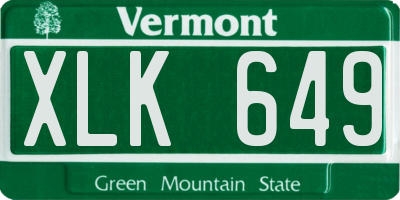 VT license plate XLK649