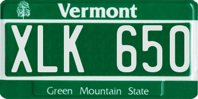 VT license plate XLK650