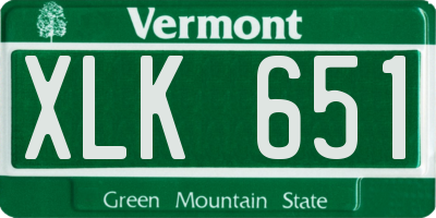 VT license plate XLK651