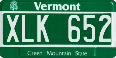 VT license plate XLK652