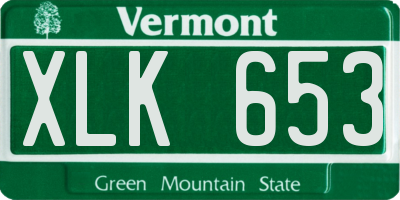 VT license plate XLK653