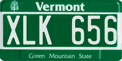 VT license plate XLK656