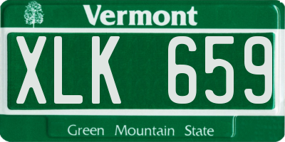 VT license plate XLK659
