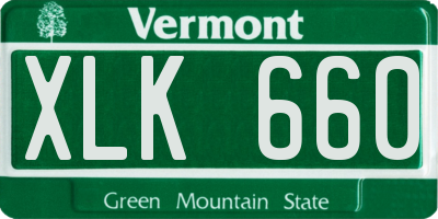 VT license plate XLK660