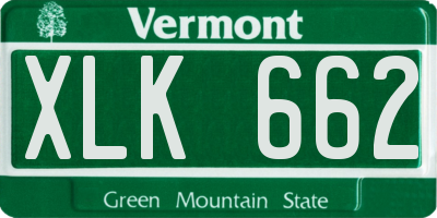 VT license plate XLK662