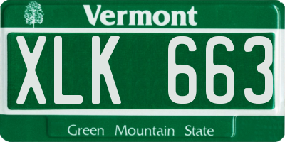 VT license plate XLK663