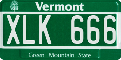 VT license plate XLK666