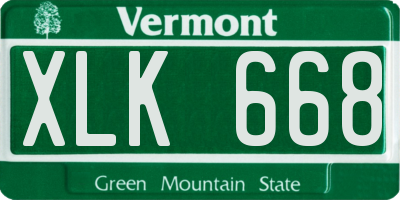 VT license plate XLK668
