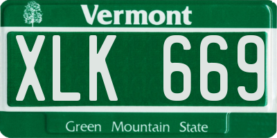VT license plate XLK669