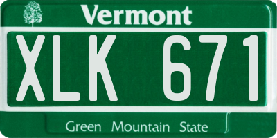 VT license plate XLK671
