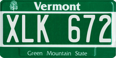 VT license plate XLK672