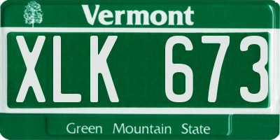 VT license plate XLK673