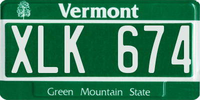 VT license plate XLK674