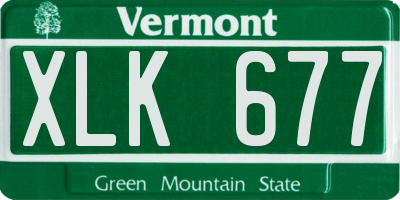 VT license plate XLK677