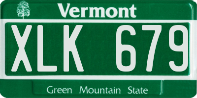 VT license plate XLK679