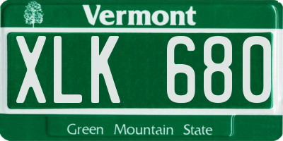 VT license plate XLK680