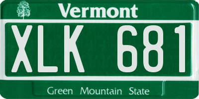 VT license plate XLK681