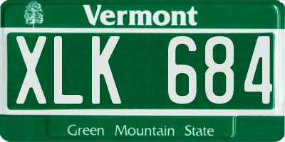 VT license plate XLK684
