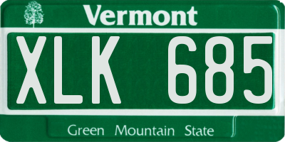 VT license plate XLK685