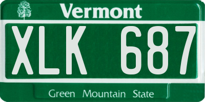 VT license plate XLK687