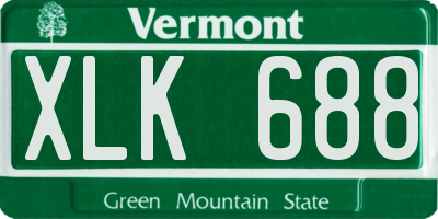 VT license plate XLK688