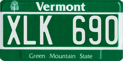 VT license plate XLK690