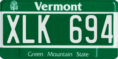 VT license plate XLK694