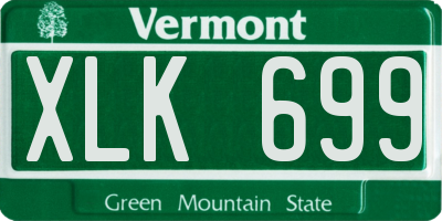 VT license plate XLK699