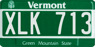 VT license plate XLK713