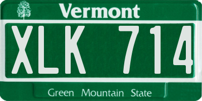 VT license plate XLK714