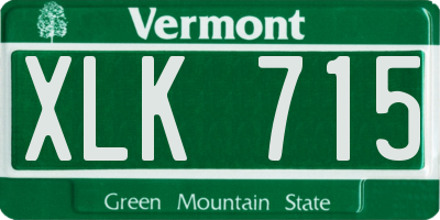 VT license plate XLK715