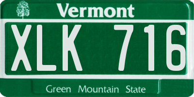 VT license plate XLK716